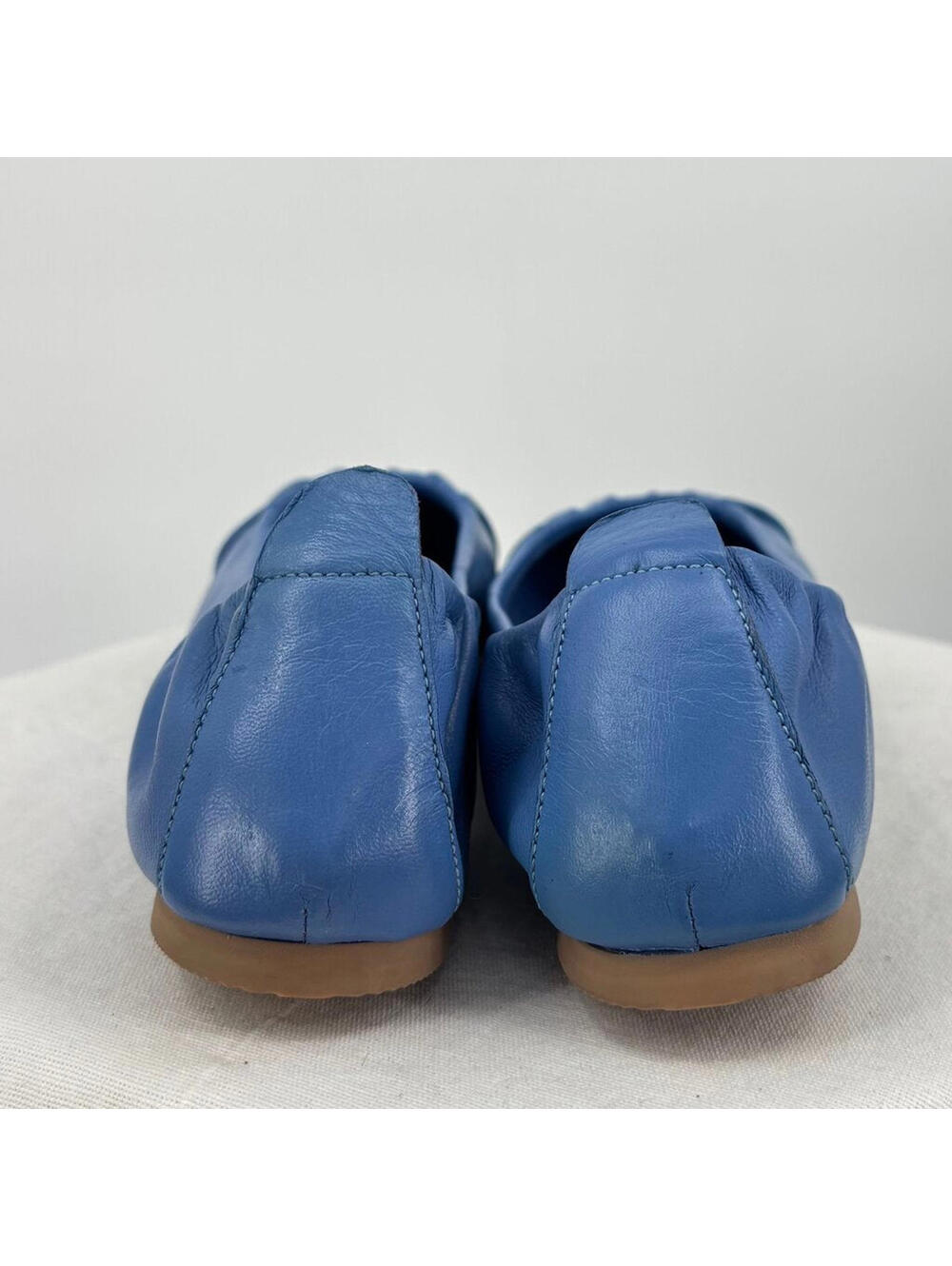 Women's Coldwater Creek New in Box Blue Leather Ballet Flats 9 - Picture 3 of 9